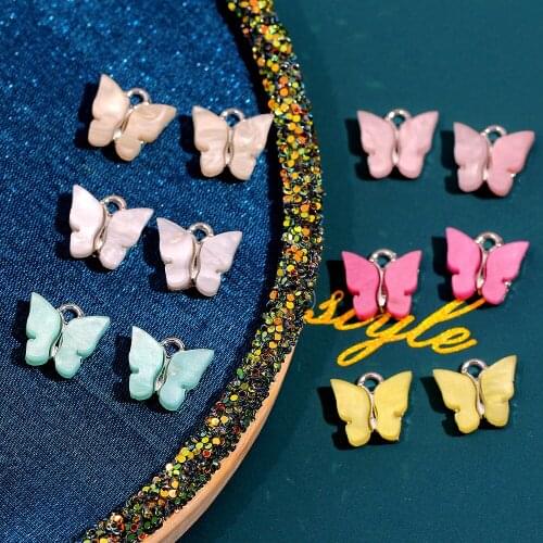 10Pcs/lot Acrylic Mixed Multicolor Animal Butterfly Charm Pendants Trendy Insect Jwelry For Jewelry DIY Earrings Necklace Crafts