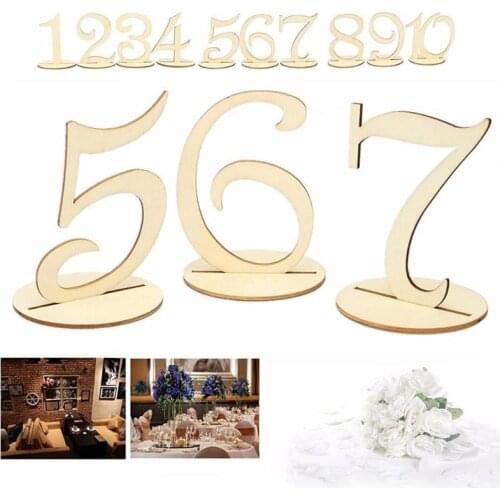 10pcs Wedding Table Number Cards Wooden Wedding Party Ornament Craft Home Decoration Make Of Wood Plywood wedding decoration
