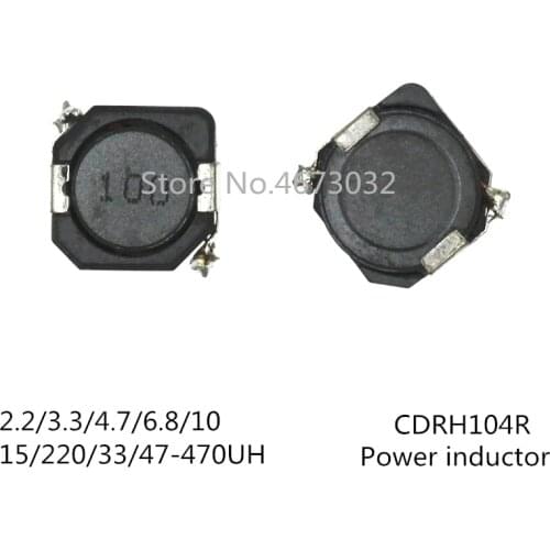 100PCS SMD Power Inductors CDRH104R CD104R 10*10*4MM 2.2UH 3.3UH 4.7UH 6.8UH 10UH 22UH 33UH 47UH 68UH 100UH 150UH 220UH 330UH