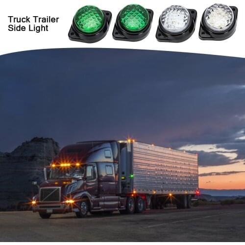 4PCS 24V White/Green 6 LED Light Clearance Trailer Truck Front Rear Side Marker Lamp Car Parts & Accessories Car Accessories