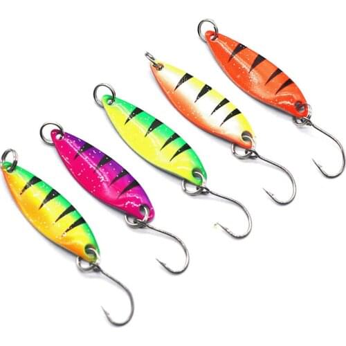 5pcs/lot 5 Colors 3.5cm 2g fishing tape casting metal spoon lure sequins