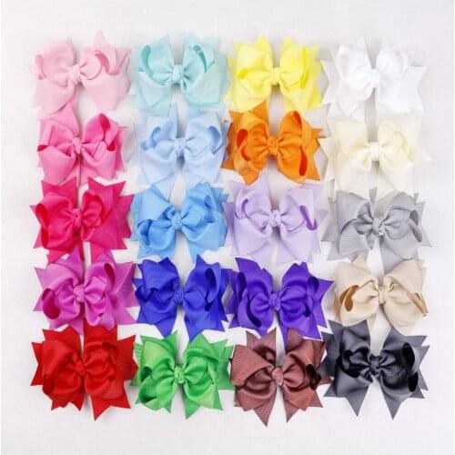 50pcs girl headwear 5 inch pinwheel hair bows alligator clips Bowknot ponytail holder hair elastic hairpins accessories HD3206