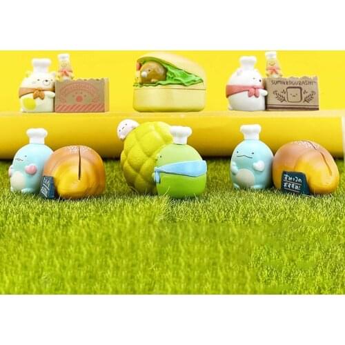 6pcs/set Kawaii San-X Corner Bio Japan Anime Figure PVC Toys Cute Sumikko Gurashi Penguin Hamburger Dolls Room Decor Girls Gifts