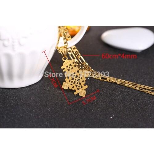 Bangrui Women Gold color Jewelry Ethiopian 8.7cm*5.7cm Cross Big Pendant/Necklace/Earring/Bangle/Ring Coptic Set African Cross