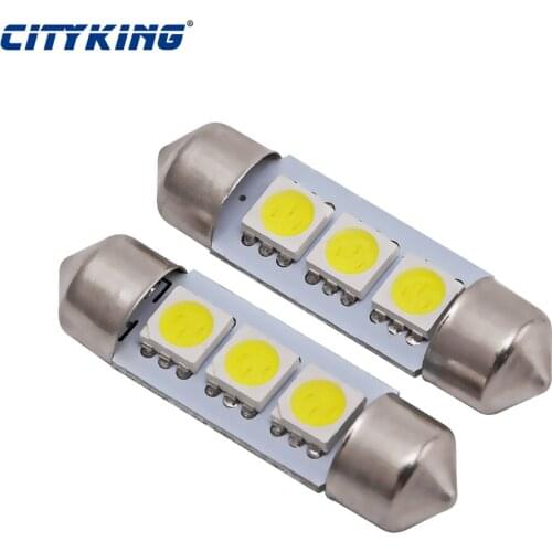 Free shipping hot selling 10pcs c5w 31mm 36MM 39MM 41MM festoon 3SMD 5050 LED Festoon Interior Lamp Bulb For Car