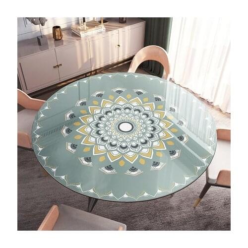 Round Table Cover Dining Table Mat Protect the Desktop Soft Cloth European Ethnic Style Round Table Mat Send In Roll