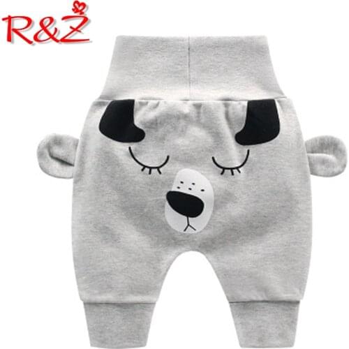 R&Z baby trousers 2019 spring and autumn new boys and girls cotton cartoon casual pants big butt high waist designer belly pants