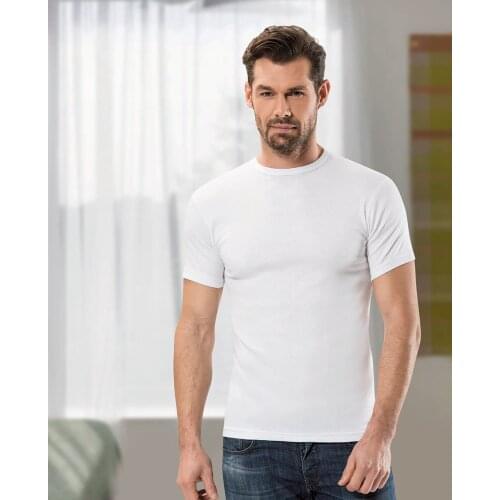 Erkek düz renk dikişsiz iç çamaşırı % 100 pamuk marka giyim erkek ribana 0 yaka kollu 1107.1