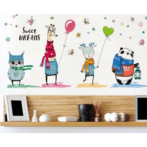Наклейки с животными на стену FOY China At AliExpress