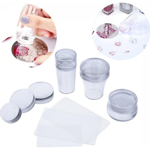 Nail Art Stamping Stamp Tools silicone head 3 differenst sizes set, Nail Stamper Jelly Silicone Stamper