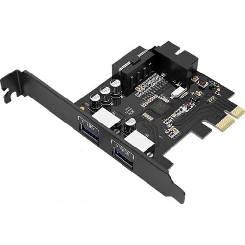 2 Ports USB 3.0 PCIe Expansion Card 2 External Ports & 1 Internal 19Pin Header for PCI-E x1/x4/x8/x16 Computer PC,PVU3-2O2I