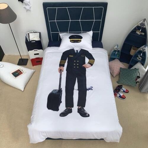 2/3 Pieces Train Crew/Flight Attendant Bedding Set Luxury Duvet Cover Bedding High Speed Rail Bed Quilt Cover Kids Bed Cover Set