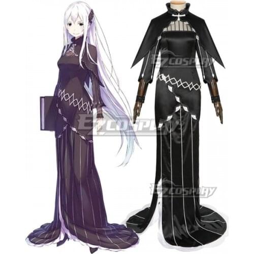 Re:Zero Re: Life In A Different World From Zero Echidna Fiction Carnival Halloween Party Black Girls Dress Cosplay Costume E001