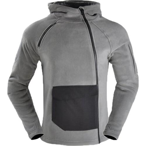 Hooded Clothing Coat Men Thicken Warm Military Army Fleece Jacket Patchwork Multi Pockets Polartec Mens Jacket and Coats