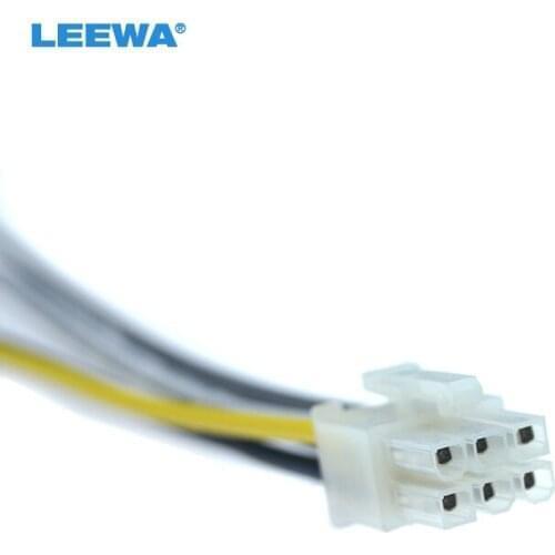 LEEWA Universal Car Wire Harness Connector 6Pin Into Car DVD CD Radio Stereo Wire Plug Adapter #CA5697-6P