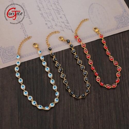 Goxijite Hot Sale Eyeball Bracelet Necklace Stainless Steel Four-color Optional Charmin Bracelets For Women Fashion Jewelry Gift