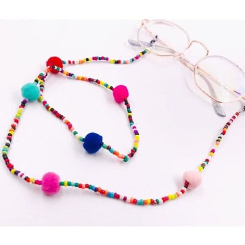 Fashion Women Eyeglass Chains Multicolour Beads Chains Anti-slip Eyewear Cord Holder Neck Strap Reading Glasses Rope