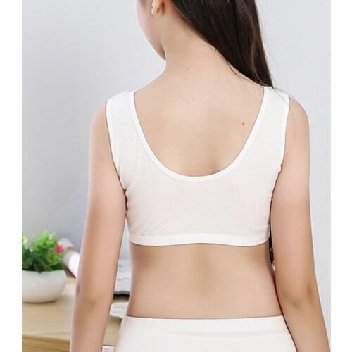 Little Girls Soft Sport Bra Cotton Spandex Small Vest Design Wireless Bralette for Kids HSJ88