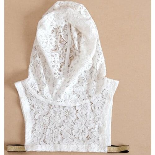 Elegant False Collar High hooded sweater models wild men Women hat collar lace shawl fairy openwork embroidered decorative