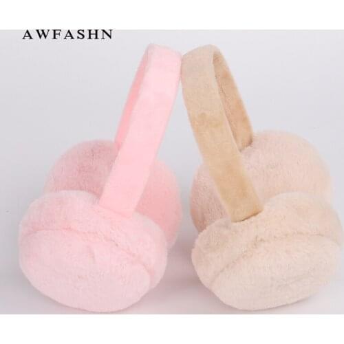 2018 New Adult Winter Solid Color Earmuffs Men Women Lovers Ear Warmer Plush Plain Teenage Student Mother Girl Ear Muffs Cute