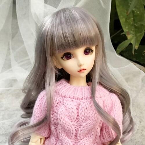 New Style 1/3 1/4 1/6 1/8 Cute Black Style Hair High Temperature Wire BJD Wig For Toy Doll