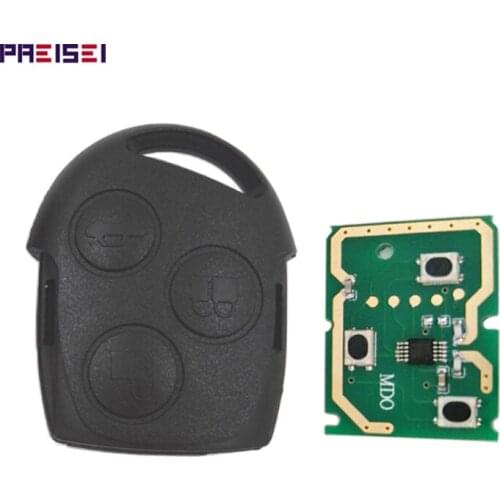 PREISEI Black 3 Buttons Car Remote Control Keyless Replace For Ford Mondeo Key 433MHZ