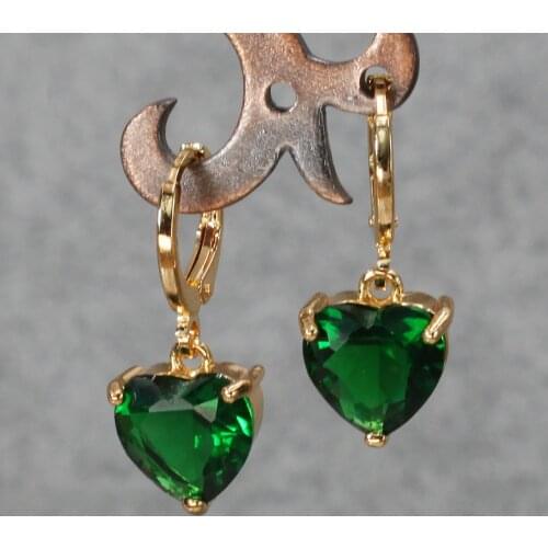 New Trendy Earrings for Women Gold Color Dangle Earrings with Red Zircon Luxury Jewelry for Party Wedding Gift