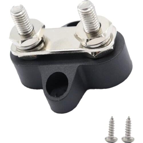 Heavy Duty 2-Post Power Distribution Block – M6 1/4'', Black