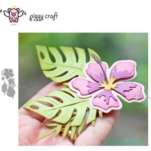 Piggy Craft metal cutting dies cut die mold Flower leaf decoration Scrapbook paper craft knife mould blade punch stencils dies