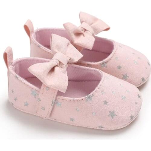 Kids Newborn Baby Girls baby Shoes Soft Sole Velcro Princess Shoes Bow Kids Toddler Non-slip Cute Style 0-18 Month