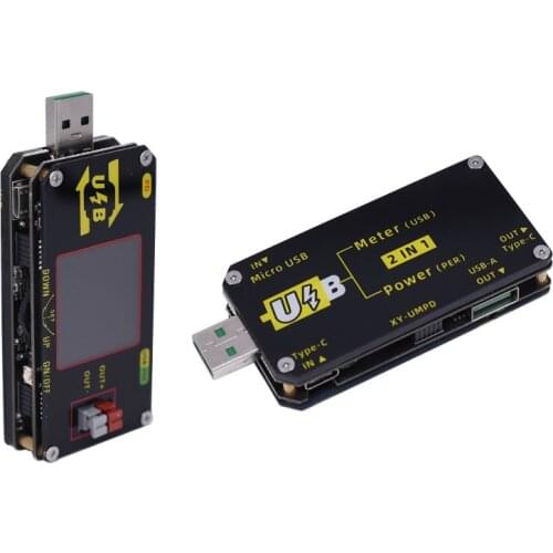 USB Color Screen Charging Tester CNC Step-down Power Supply PD Detection Trap Type-C Voltage Ammeter