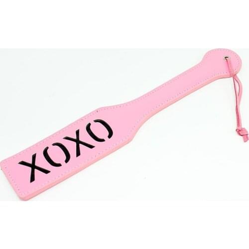 Pu Leather Bat Head Spanking Paddle Sex Toys Paddle Flogger WhipSlave Pink Color