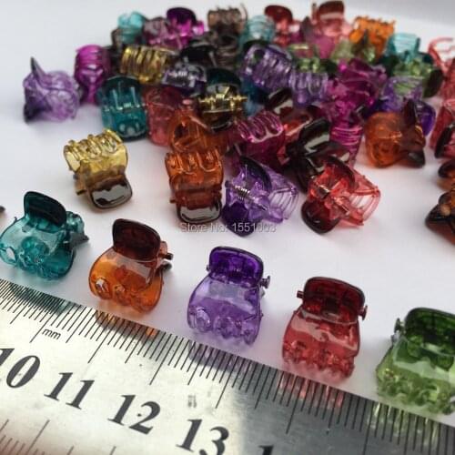 1cmx1.2cm 24pcs/pack Plastic Jaw Clip Hair Claw Clip Jaw Clamp Black Amber Mix Colors For Women Girls Baby Hair Accessory