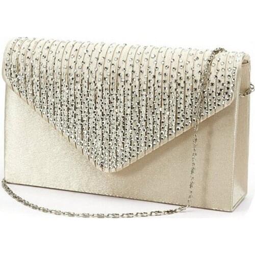 Ladies Messenger Bag Large Evening Satin Diamante Ladies Clutch Bag Luxury Brand Bag Party Envelope Bag Torebki Damskie Party