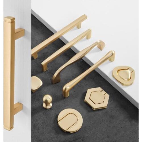 Golden Luxury Drawer Handle Cabinet Door Solid Door Handle Cabinet Closet Furniture Drawer Knob Kitchen Cupboard Wardrobe Pull