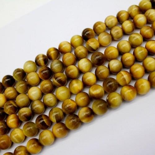 Gold Tiger Eye Stone Beads Natural Stone Beads diy Loose Beads For Jewelry Making Strand 15 Inches Wholesale