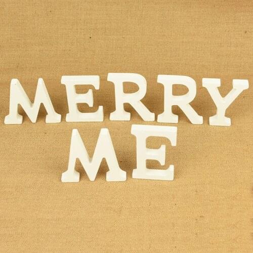 1PC White DIY Wood Craft Alpohabet Standing English Letter Personalised Name Design Art for Wedding Party Home Decoration