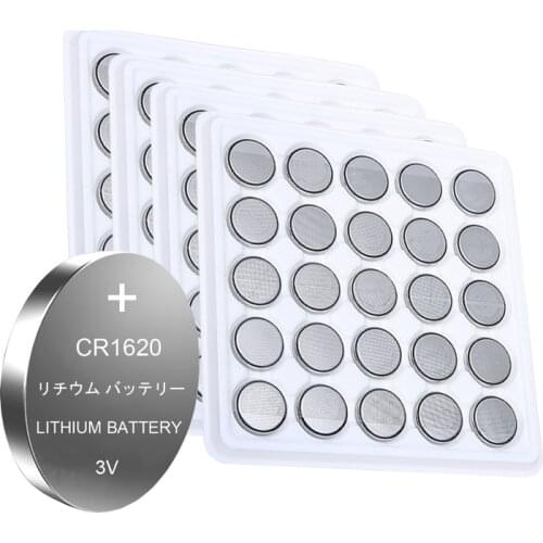 100pcs CR1620 CR 1620 3V Lithium Batteries Button Cell Coin Battery ECR1620 LM1620 DL1620 BR1620 KCR1620 5009LC For Toy Car Key