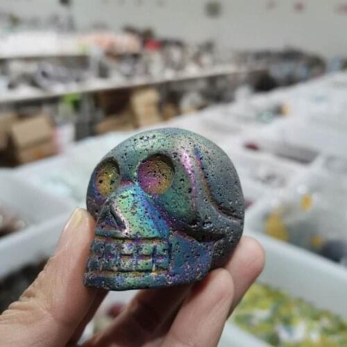 2" Natural Energy volcano stone skull Aura stone skull halloween gift