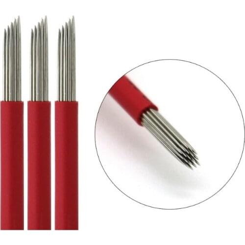 3/4/5/6/7/12/14/17/19/21 Round Microblading Shading Needle Bevel 19Round Shading for Eyebrow Tattoo Manual Semi Permanent