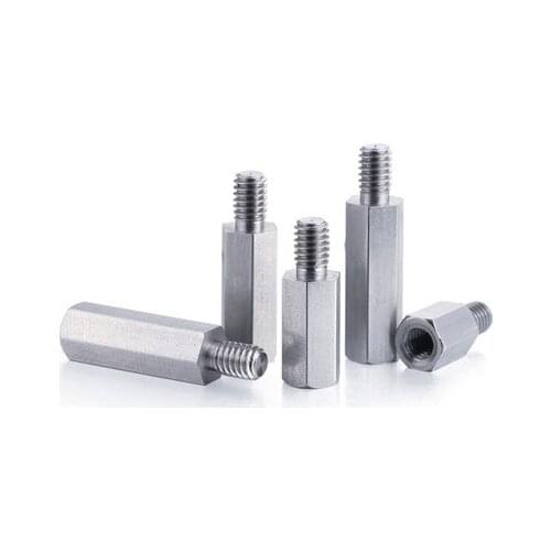 3pcs M4x(5mm-60mm)+6mm hexagon stainless steel pillar single pass extemal hex stud support column isolation post case cylinder