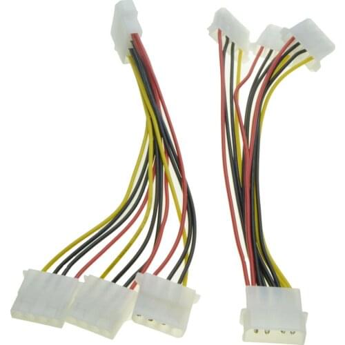 4 Pin Molex Power Supply Extension Cable Male 1 to 3 Female Ports Power Cable IDE Power Port Multiplier D Connector Y Splitter