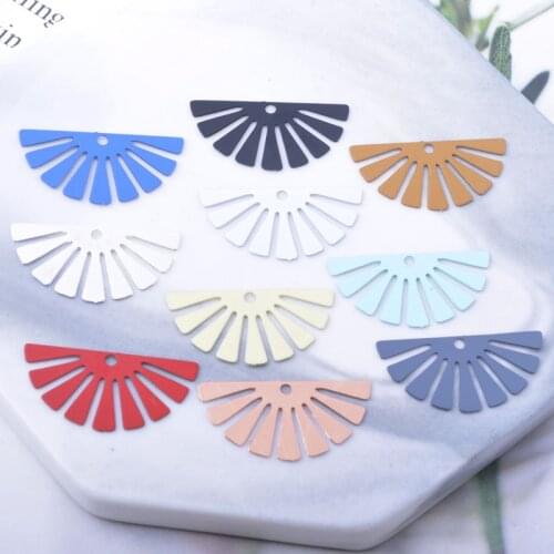 50pcs AC10205 23*12mm Rose gold And Silver Color Sector Shape Thin Charms