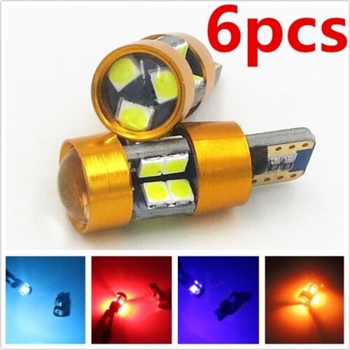 6x T10 19SMD Car 3030 LED Chip Turn Ligh T10 168 194 2825 W5W LED Bulbs For Parking Position Light or License Plate Lights 12V