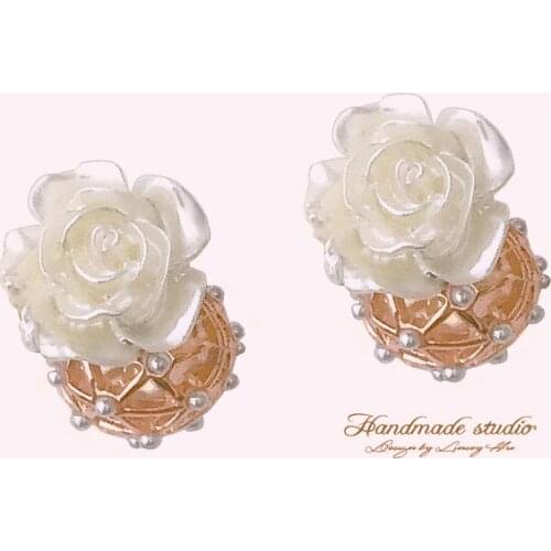 CCijiNG High Quality Pearl Metal Ball Earrings Retro Romantic Sweet Wear It To A Party EH0035