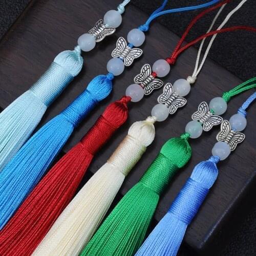 Mini Colorful Butterfly Tassels Pendant DIY Jewelry Charms Decorative Art Crafts Accessories Clothes Bag Key Tassel Ornament