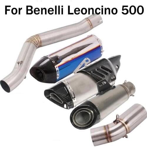For Benelli TRK502 TRK 502 Modified Motorcycle Full System Exhaust Muffler Middle Link Pipe Motocross Escape Moto Slip On