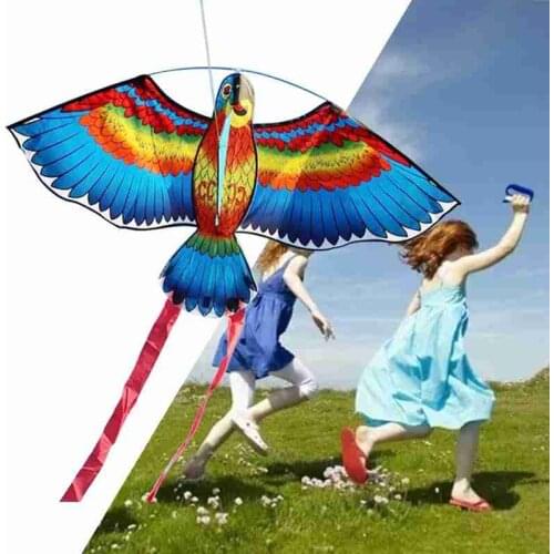 1Pc Blue Parrot Kite Family Outings Outdoor Fun Sports Kids Kites Flying Toys For Children Kids High Quality