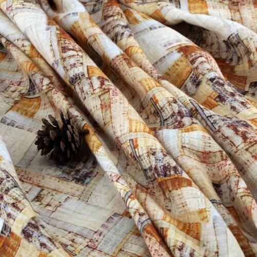 Quality flax fabric New colour printing material High-end Gown Dress clothes sewing fabric