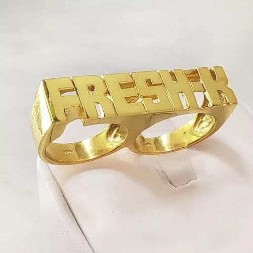 Custom Name Ring Gold Personality Hip Hop Ring Women Fashion Punk Letter Ring Gift